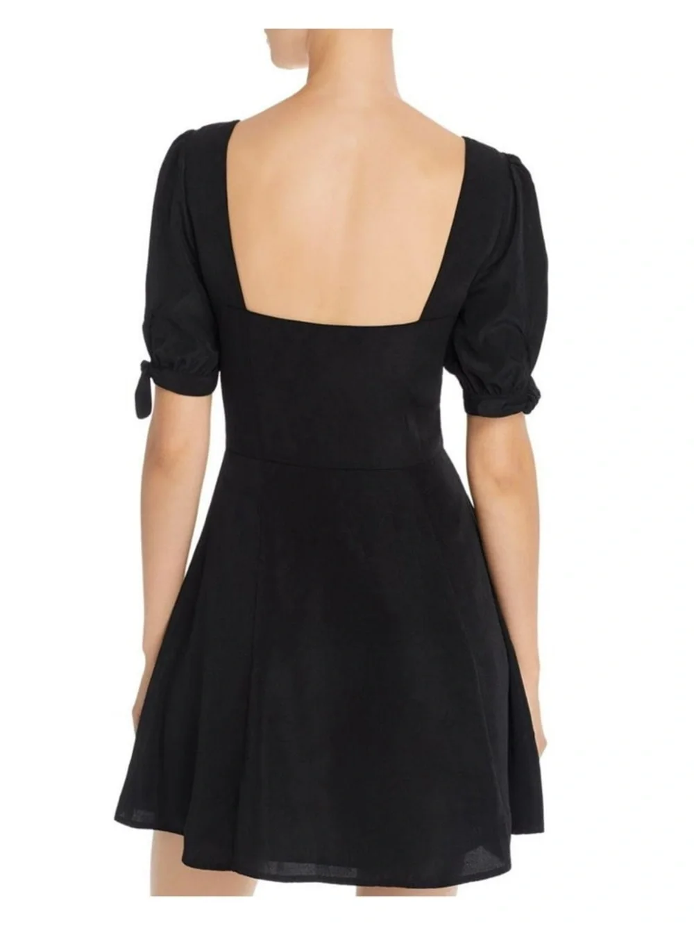 Aqua Black Square-Neck Mini Dress‎ with Front Zip - Picture 4 of 8